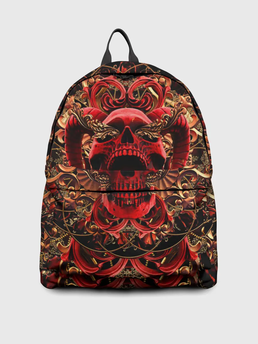 Рюкзак джинсовый / Череп красного демона