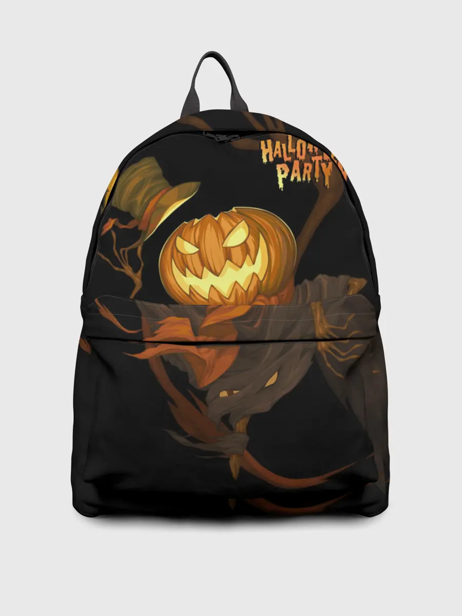 Рюкзак джинсовый / Приветливая тыква на Хэллоуин