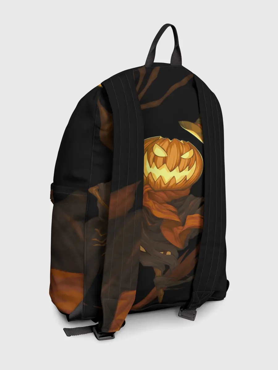 Рюкзак джинсовый / Приветливая тыква на Хэллоуин