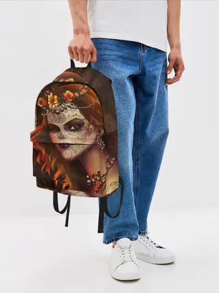 Рюкзак джинсовый / Рыжая Ведьма с розами