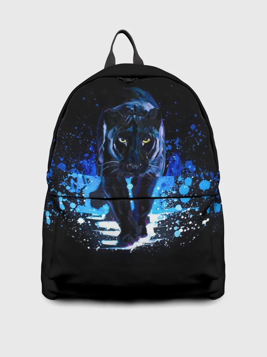 Рюкзак джинсовый / Черная пантера пятна краски