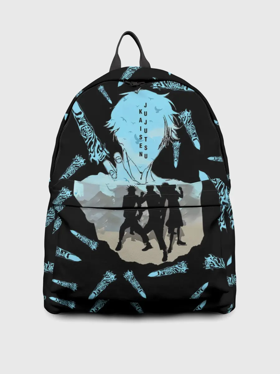 Рюкзак джинсовый / Jujutsu Kaisen силуэты героев