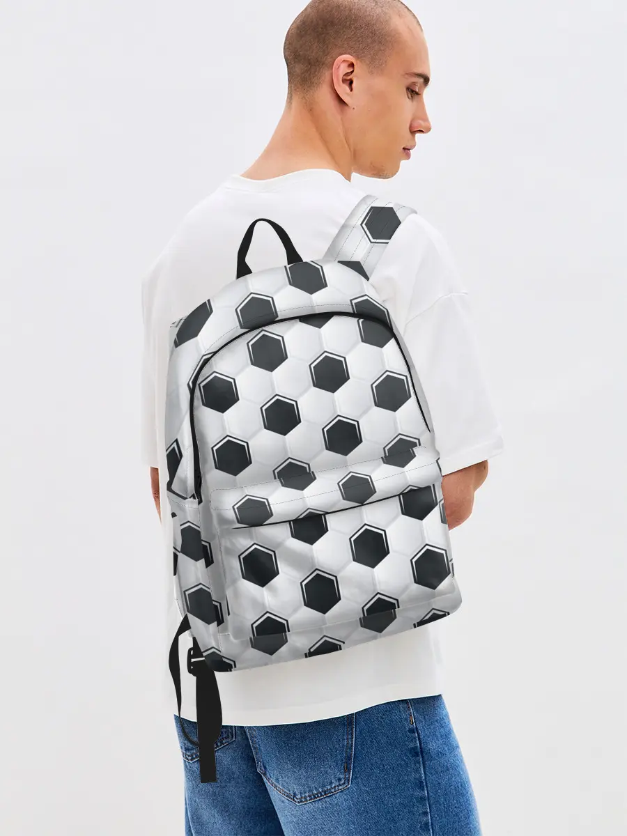 Рюкзак джинсовый / Текстура футбольного мяча