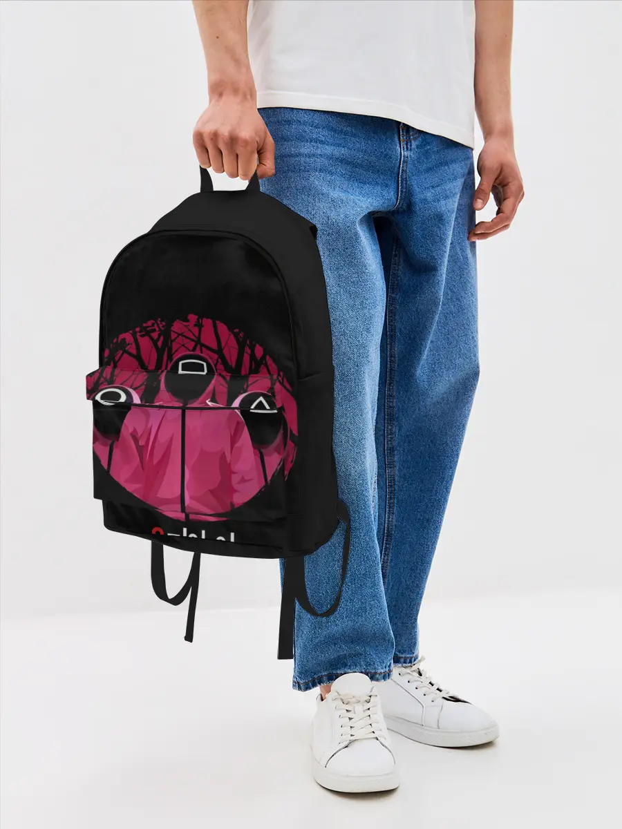 Рюкзак джинсовый / Игра в кальмара Маски