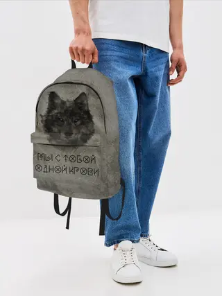 Рюкзак джинсовый / Волк | Мы с тобой одной крови