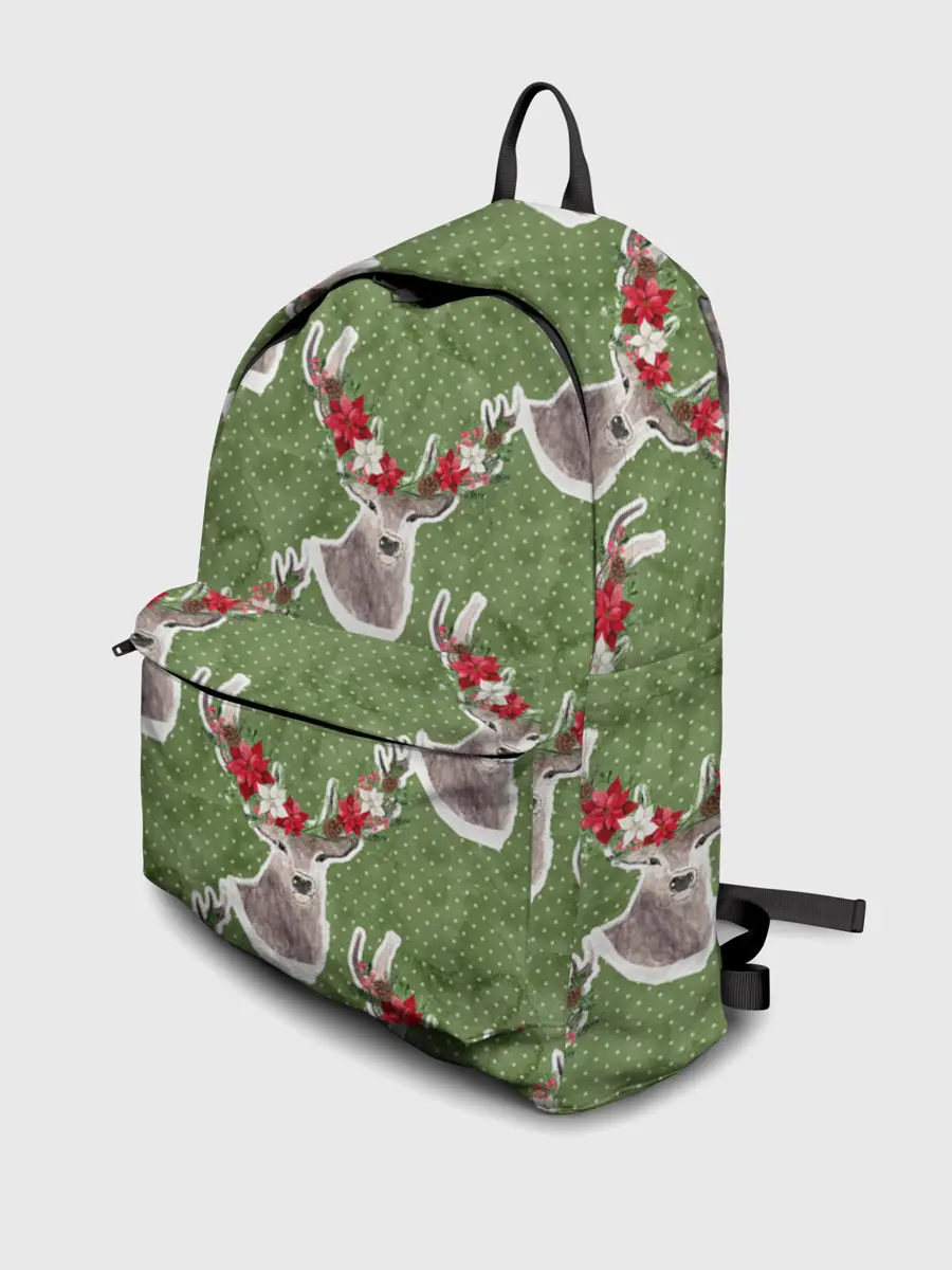 Рюкзак джинсовый / Новогодние олени 2022