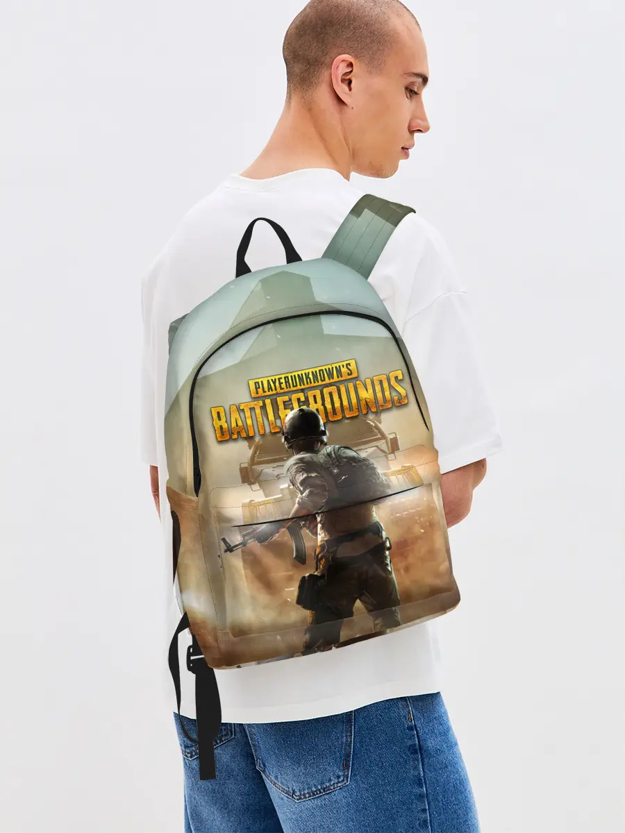 Рюкзак джинсовый / PUBG СОЛДАТ В ШЛЕМЕ | ПАБГ