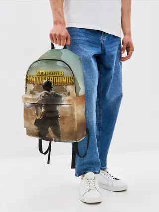 Рюкзак джинсовый / PUBG СОЛДАТ В ШЛЕМЕ | ПАБГ