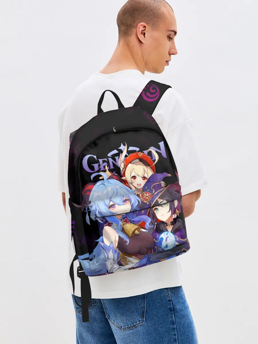 Рюкзак джинсовый / Genshin Impact: Гань Юй, Кли, Мона