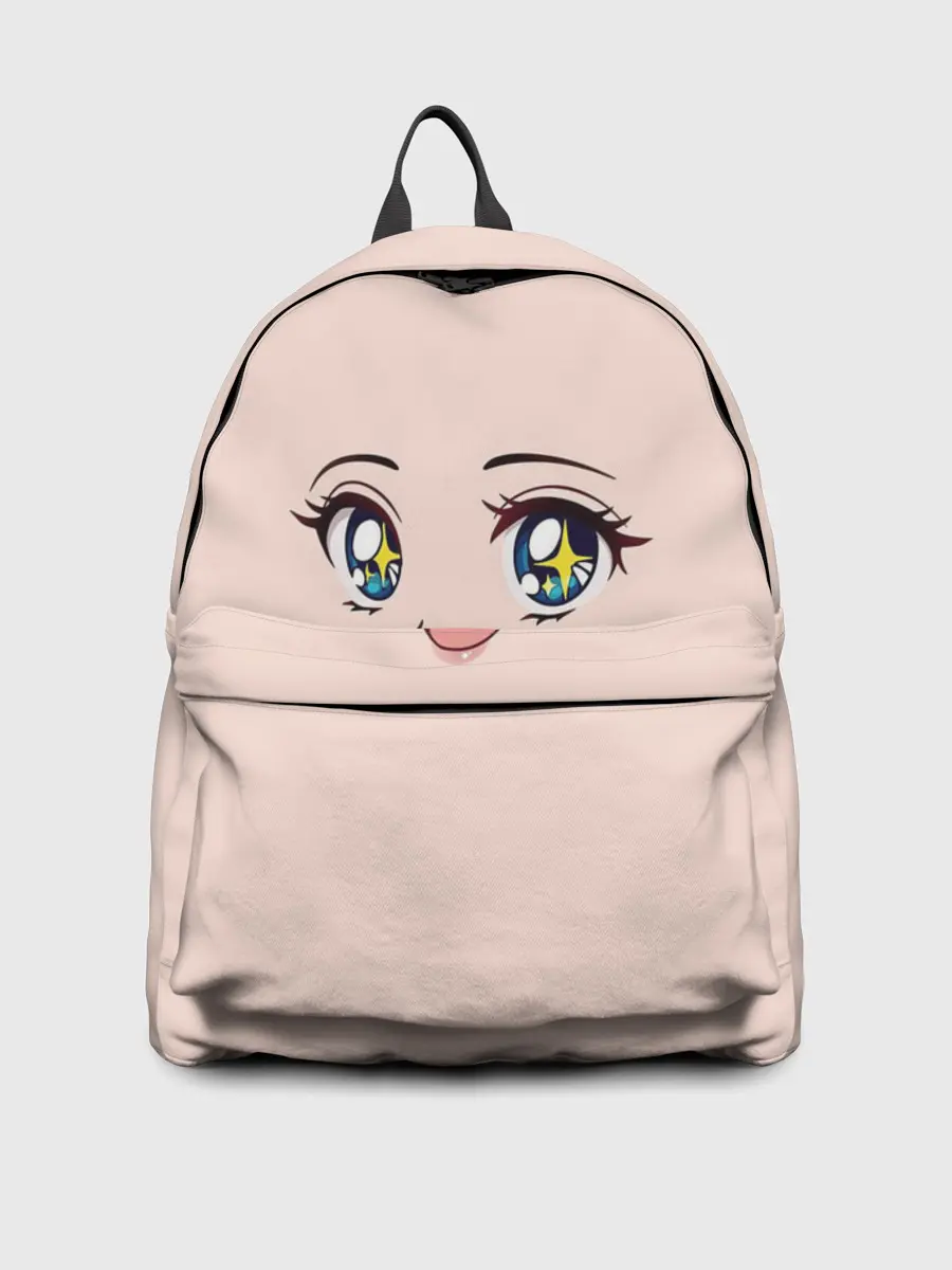 Рюкзак джинсовый / милое аниме лицо