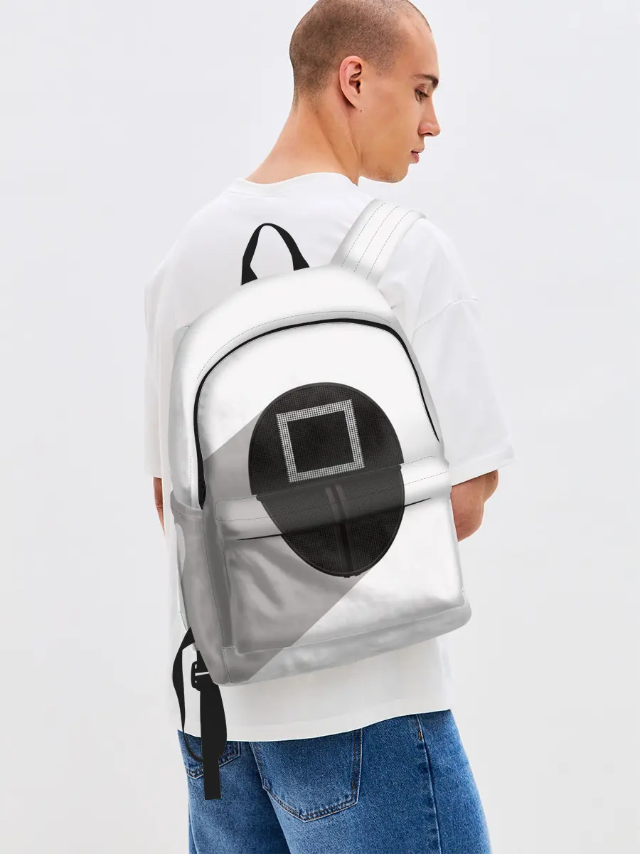 Рюкзак джинсовый / ИГРА В КАЛЬМАРА КВАДРАТ | SQUID GAME