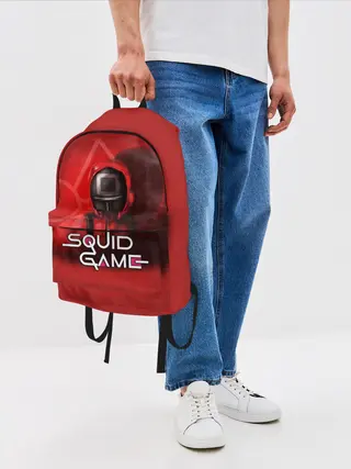 Рюкзак джинсовый / ИГРА В КАЛЬМАРА | КВАДРАТ