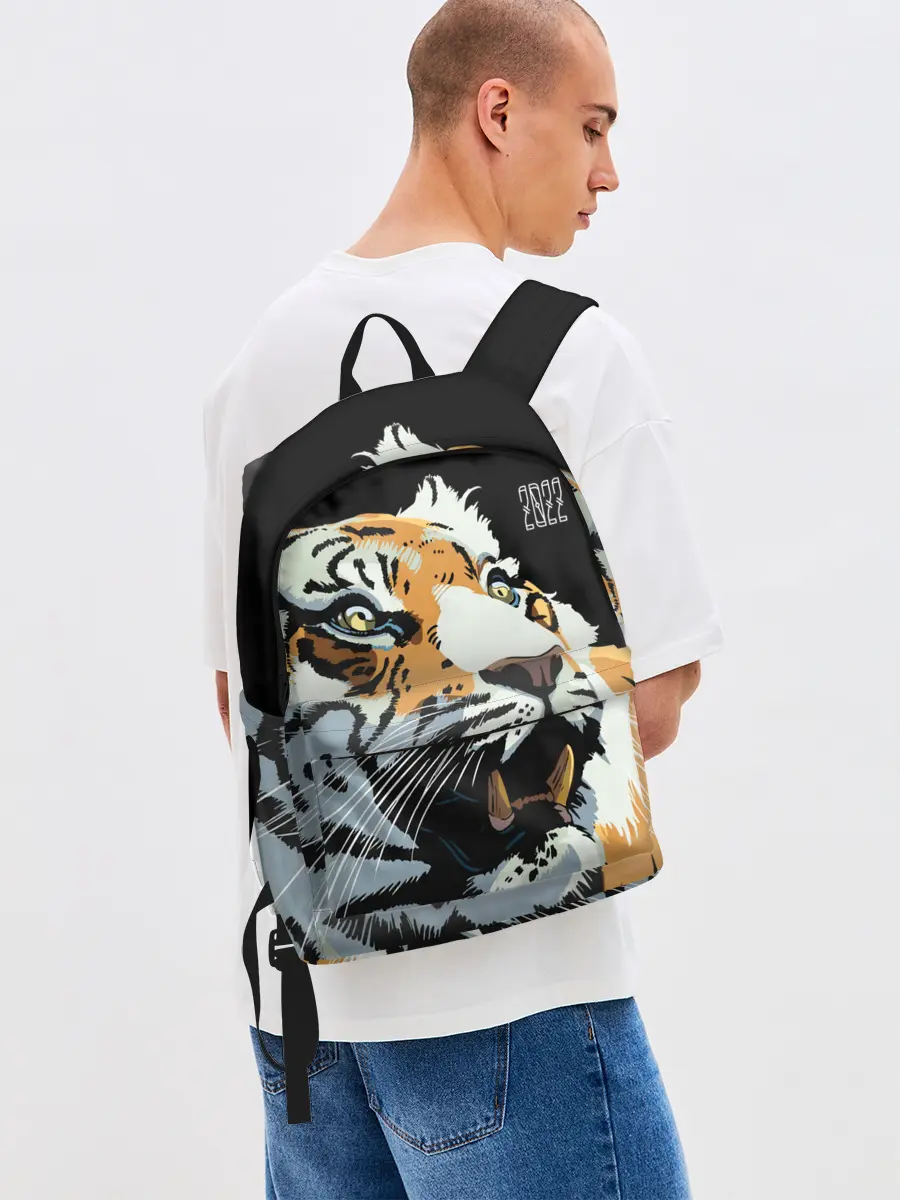 Рюкзак джинсовый / Тигр перед атакой