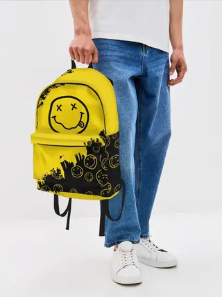 Рюкзак джинсовый / Nirvana Smile | Нирвана Рваный Паттерн