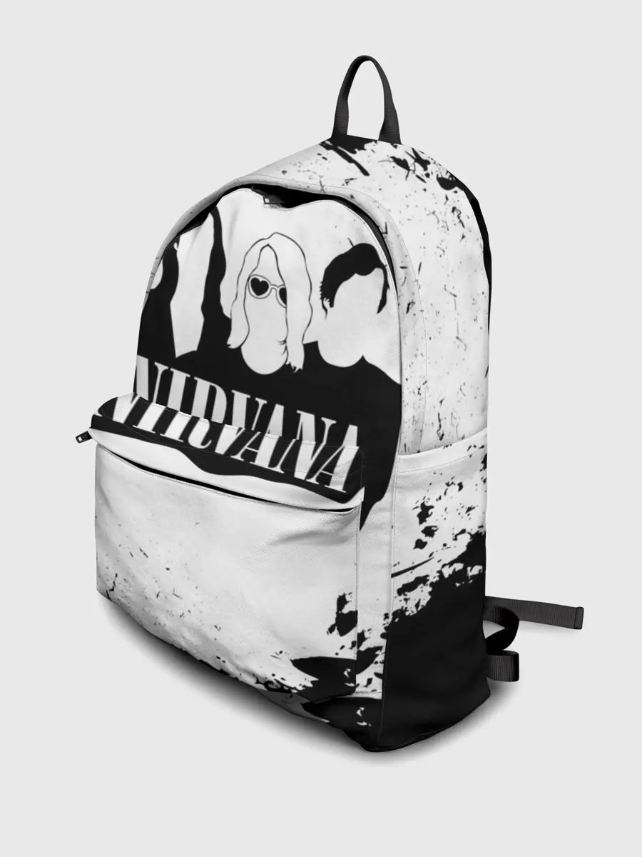 Рюкзак джинсовый / Нирвана Рок Группа Гранж ЧБ | Nirvana