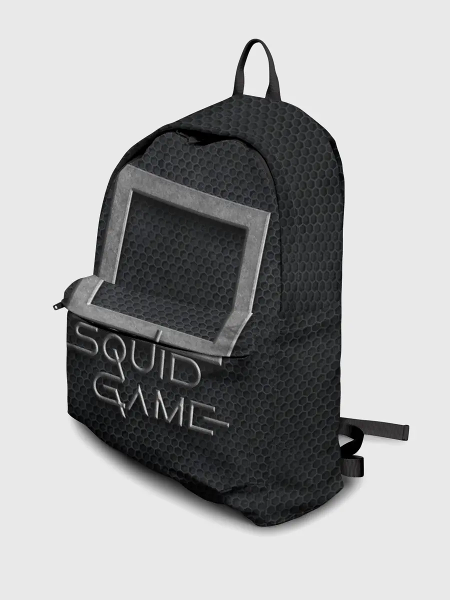 Рюкзак джинсовый / ИГРА В КАЛЬМАРА СИМВОЛ КВАДРАТ | SQUID GAME