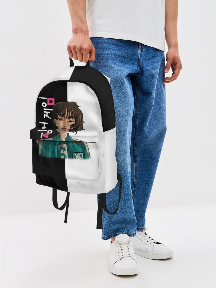 Рюкзак джинсовый / ИГРА В КАЛЬМАРА НОМЕР 067 | SQUID GAME