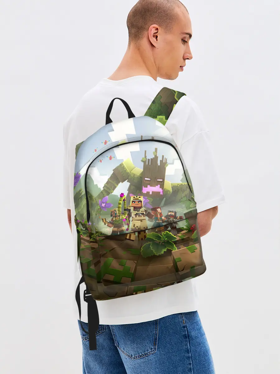 Рюкзак джинсовый / МАЙНКРАФТ ГЕРОИ ПРОТИВ ЗЛА