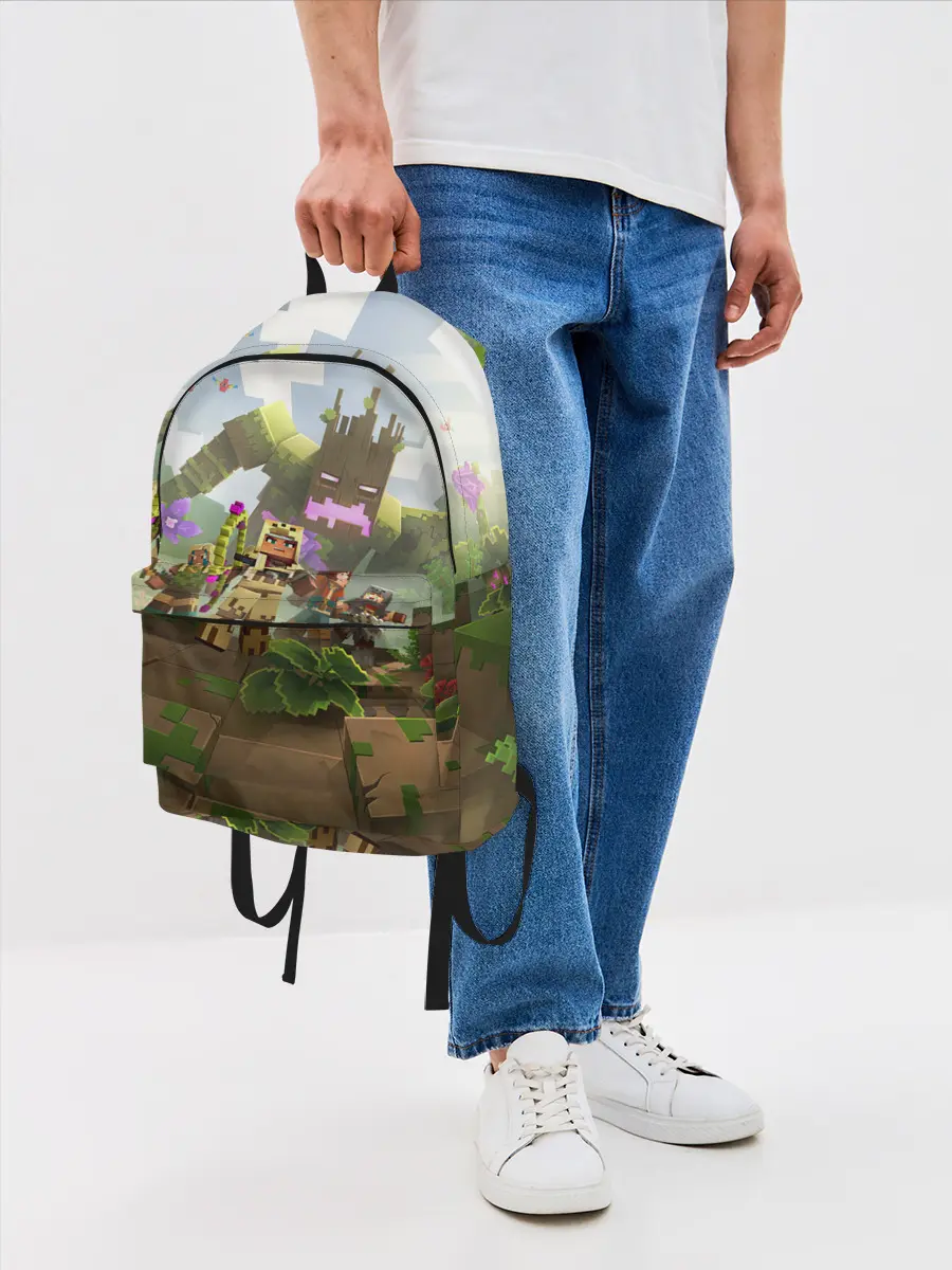 Рюкзак джинсовый / МАЙНКРАФТ ГЕРОИ ПРОТИВ ЗЛА