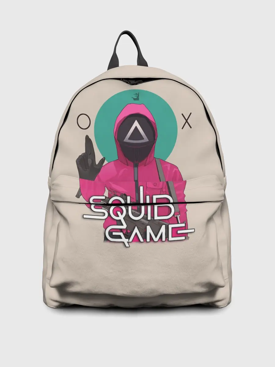 Рюкзак джинсовый / Squid game - Игра в кальмара треугольник