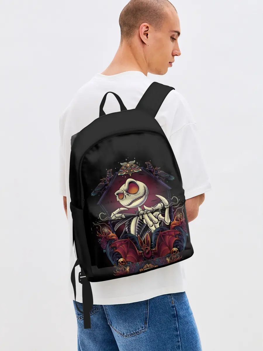 Рюкзак джинсовый / Скелет Хэллоуин