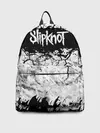 Рюкзак джинсовый / Надпись Слипкнот Рок Группа ЧБ | Slipknot