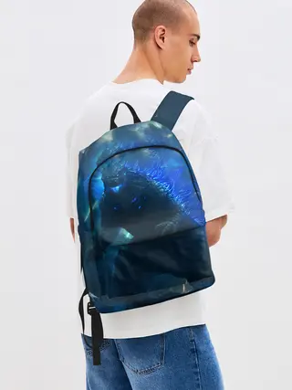 Рюкзак джинсовый / ГОДЗИЛЛА В МОРЕ