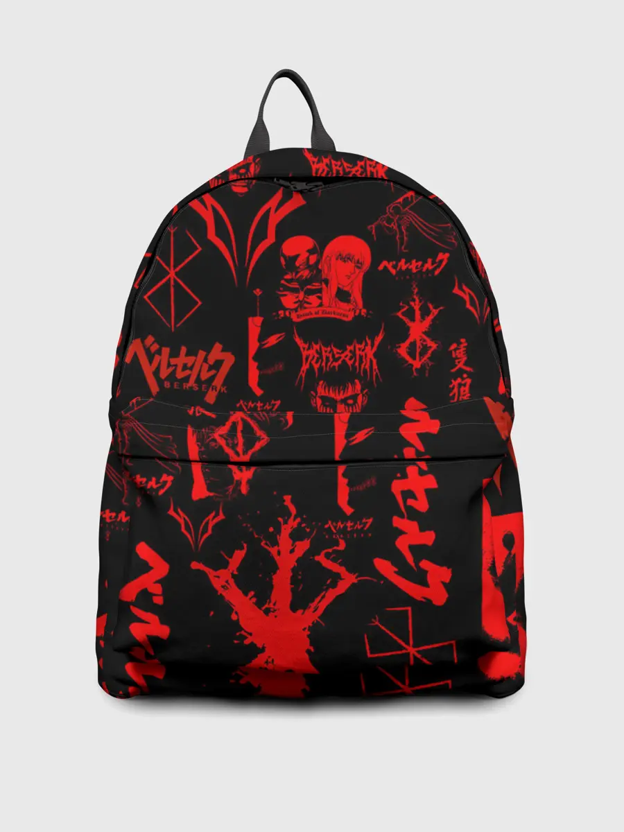 Рюкзак джинсовый / БЕРСЕРК ПАТТЕРН СИМВОЛИКА / КЛЕЙМО