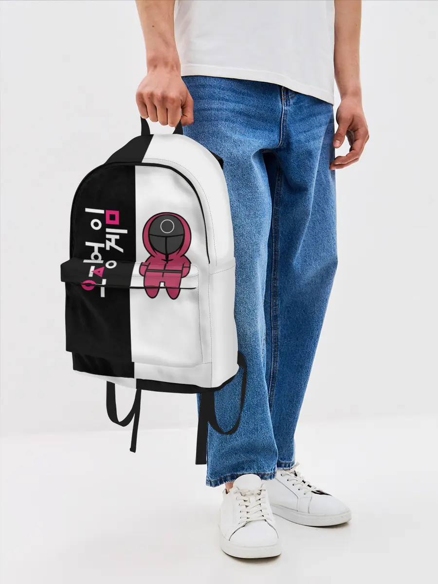 Рюкзак джинсовый / ЛОГОТИП И ОХРАНА | ИГРА В КАЛЬМАРА