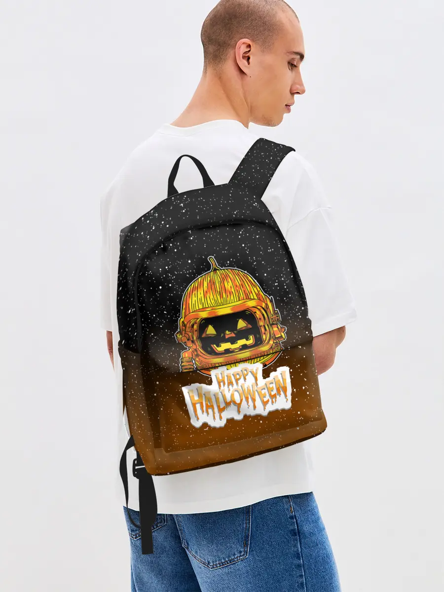 Рюкзак джинсовый / ТЫКВА КОСМОНАВТ | SPACE HALLOWEEN