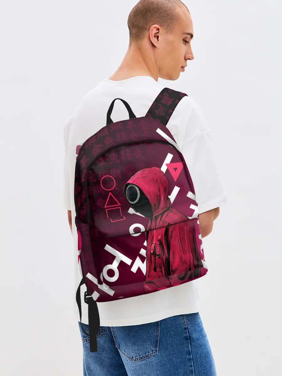 Рюкзак джинсовый / ИГРА В КАЛЬМА, УЗОР ИЕРОГЛИФЫ