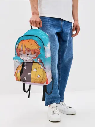 Рюкзак джинсовый / КЛИНОК РАССЕКАЮЩИЙ ДЕМОНОВ, ЗЕНИТЦУ
