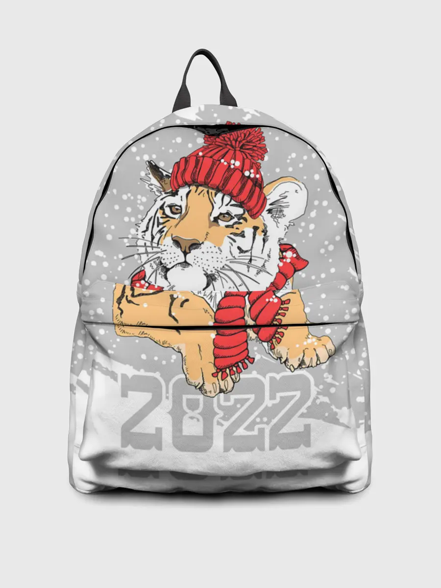 Рюкзак джинсовый / Тигр в красной шапке