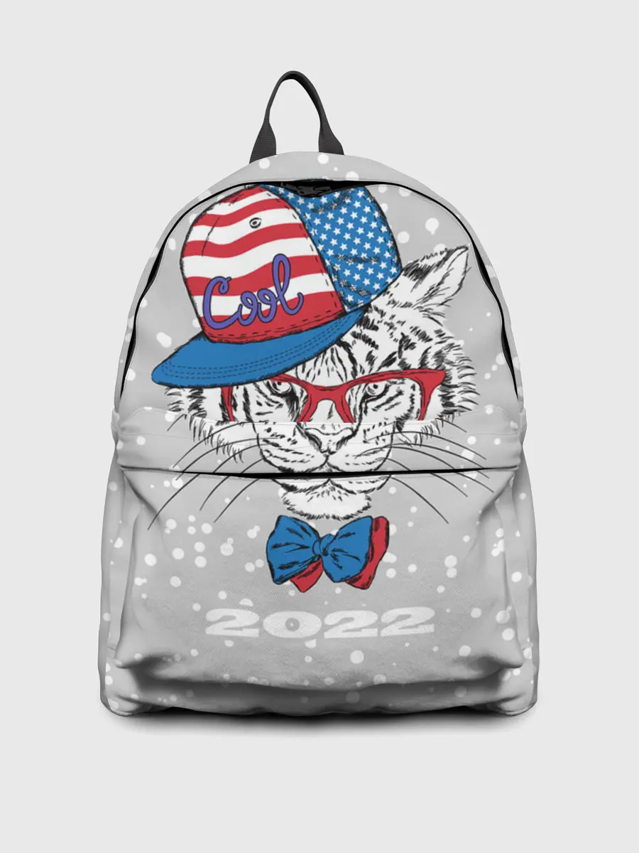 Рюкзак джинсовый / Крутой белый тигр