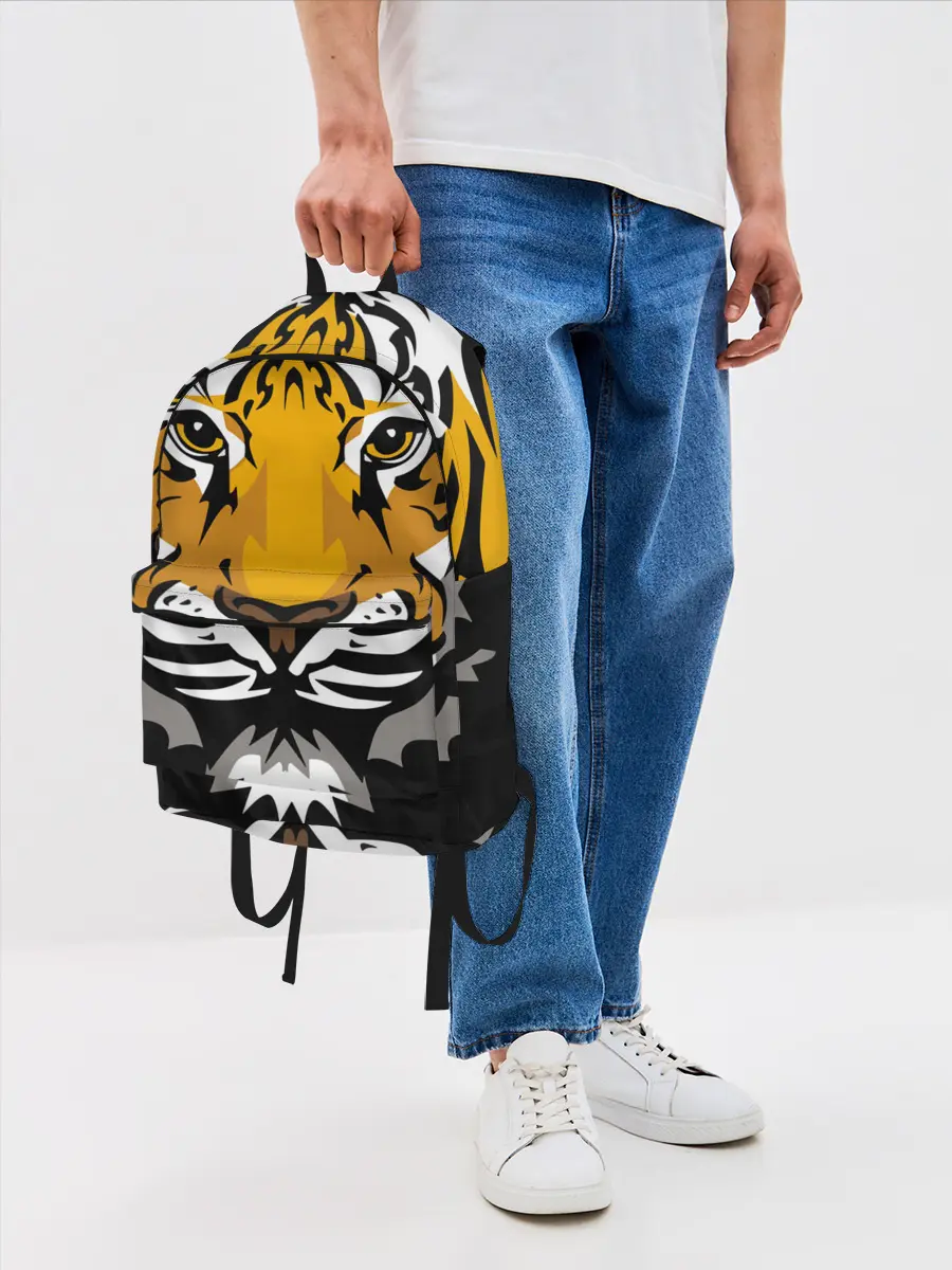 Рюкзак джинсовый / Суровый взгляд тигра