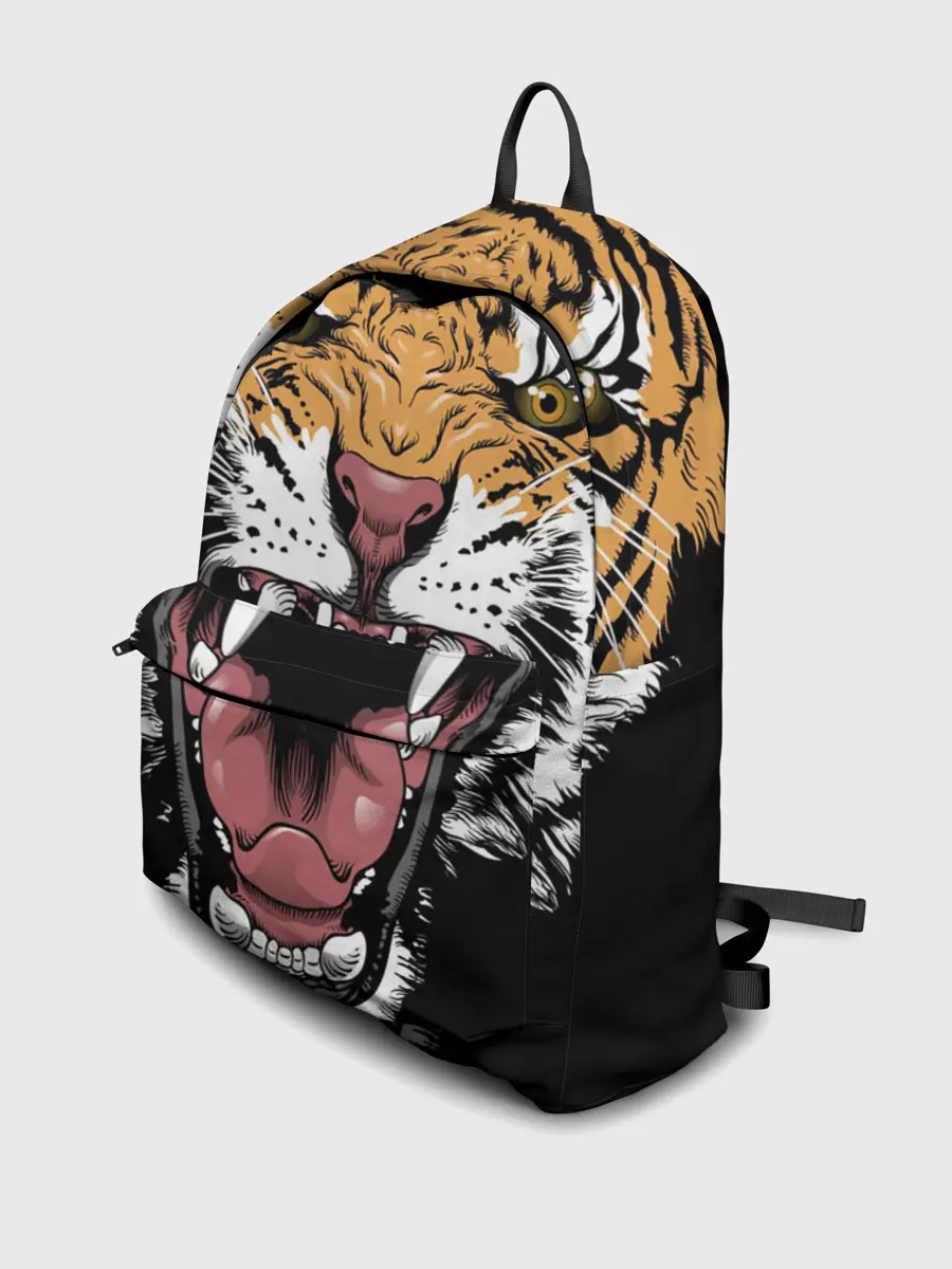 Рюкзак джинсовый / Оскал амурского тигра