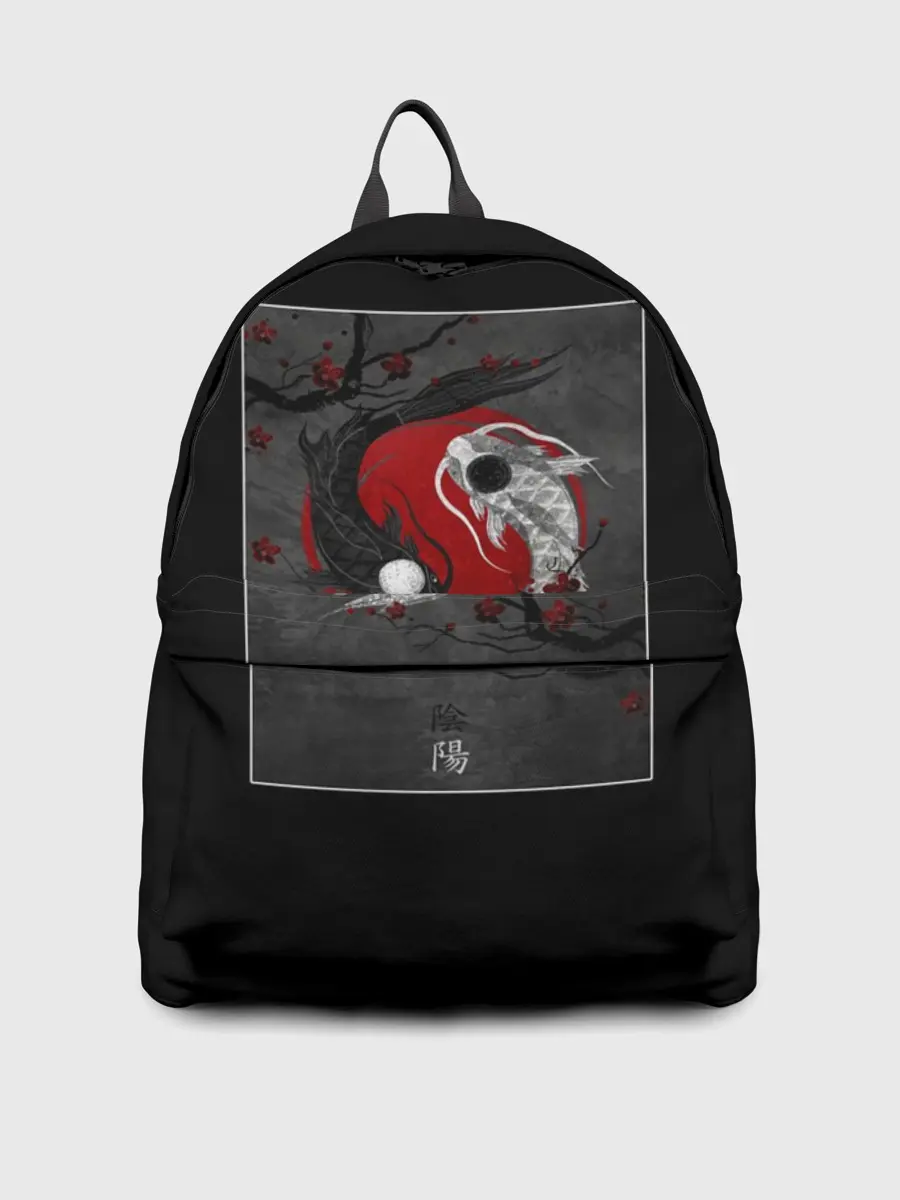 Рюкзак джинсовый / карпы инь янь