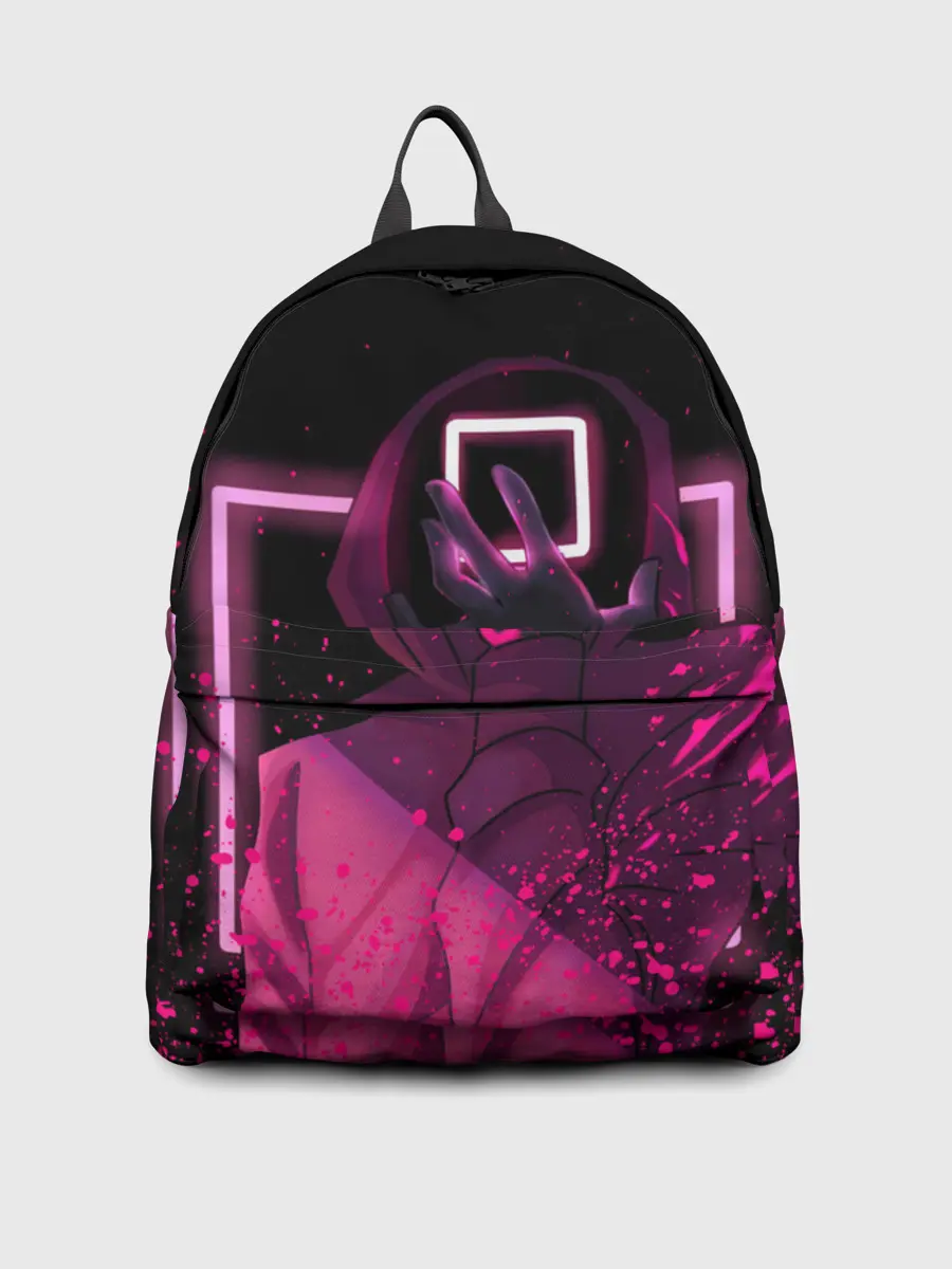 Рюкзак джинсовый / ИГРА В КАЛЬМАРА НЕОН, СТРАЖ КВАДРАТ 029