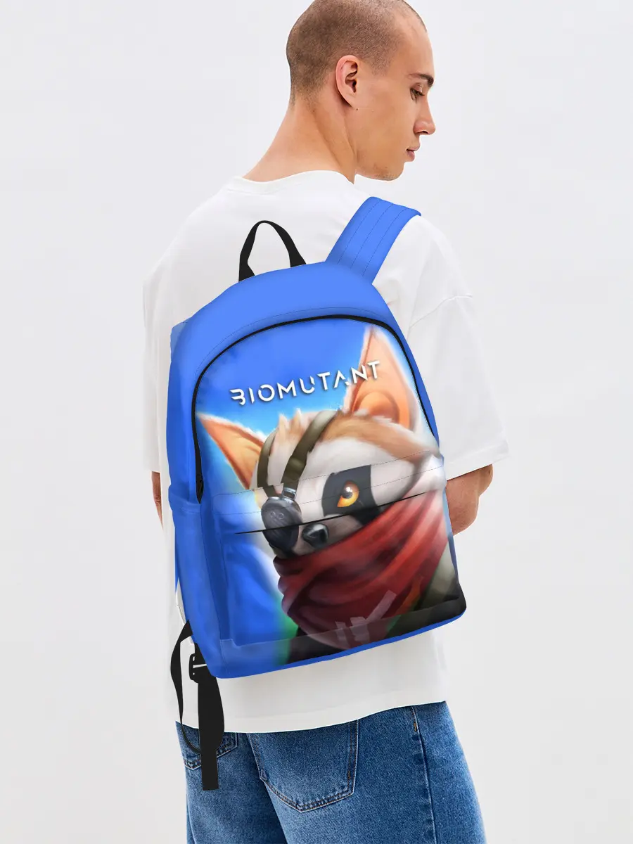 Рюкзак джинсовый / Biomutant | Биомутант рисунок