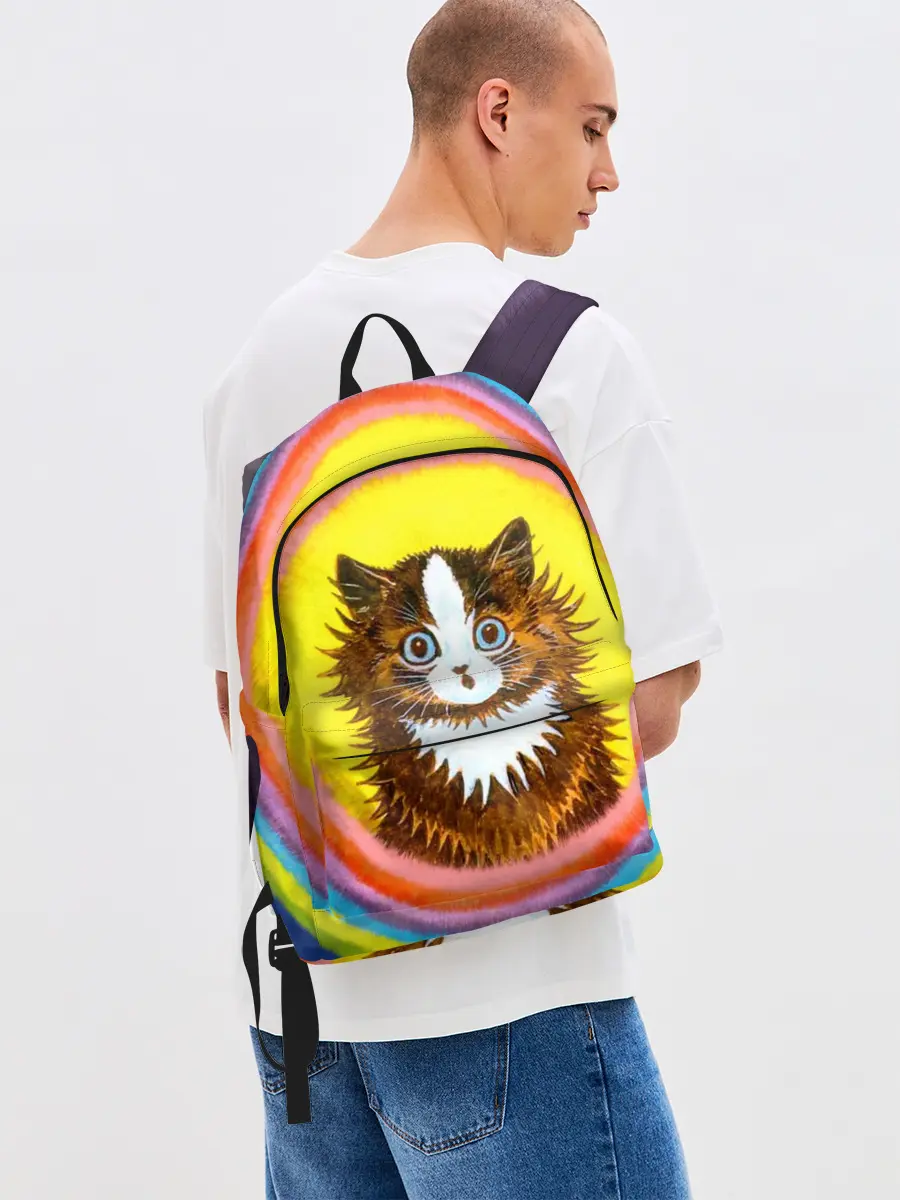 Рюкзак джинсовый / Радужный кот Луиса Уэйна