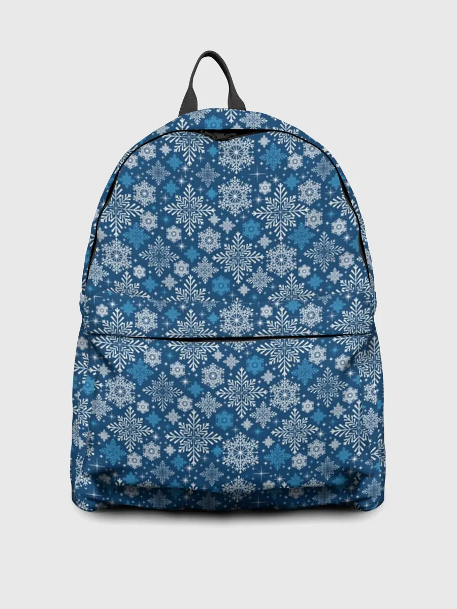 Рюкзак джинсовый / Снежные Узоры на Новый Год