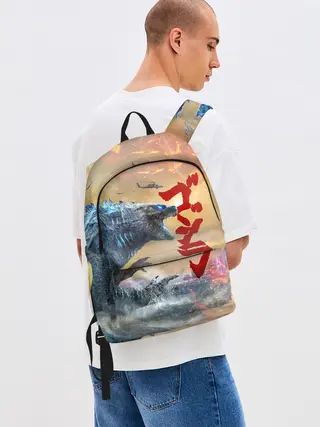 Рюкзак джинсовый / ГОДЗИЛЛА АТАКУЕТ!