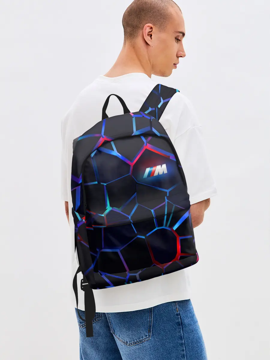 Рюкзак джинсовый / BMW SPORT | 3D плиты