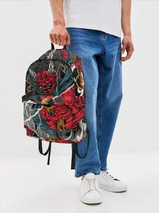 Рюкзак джинсовый / БОГ ГРОМА РАЙДЗИН