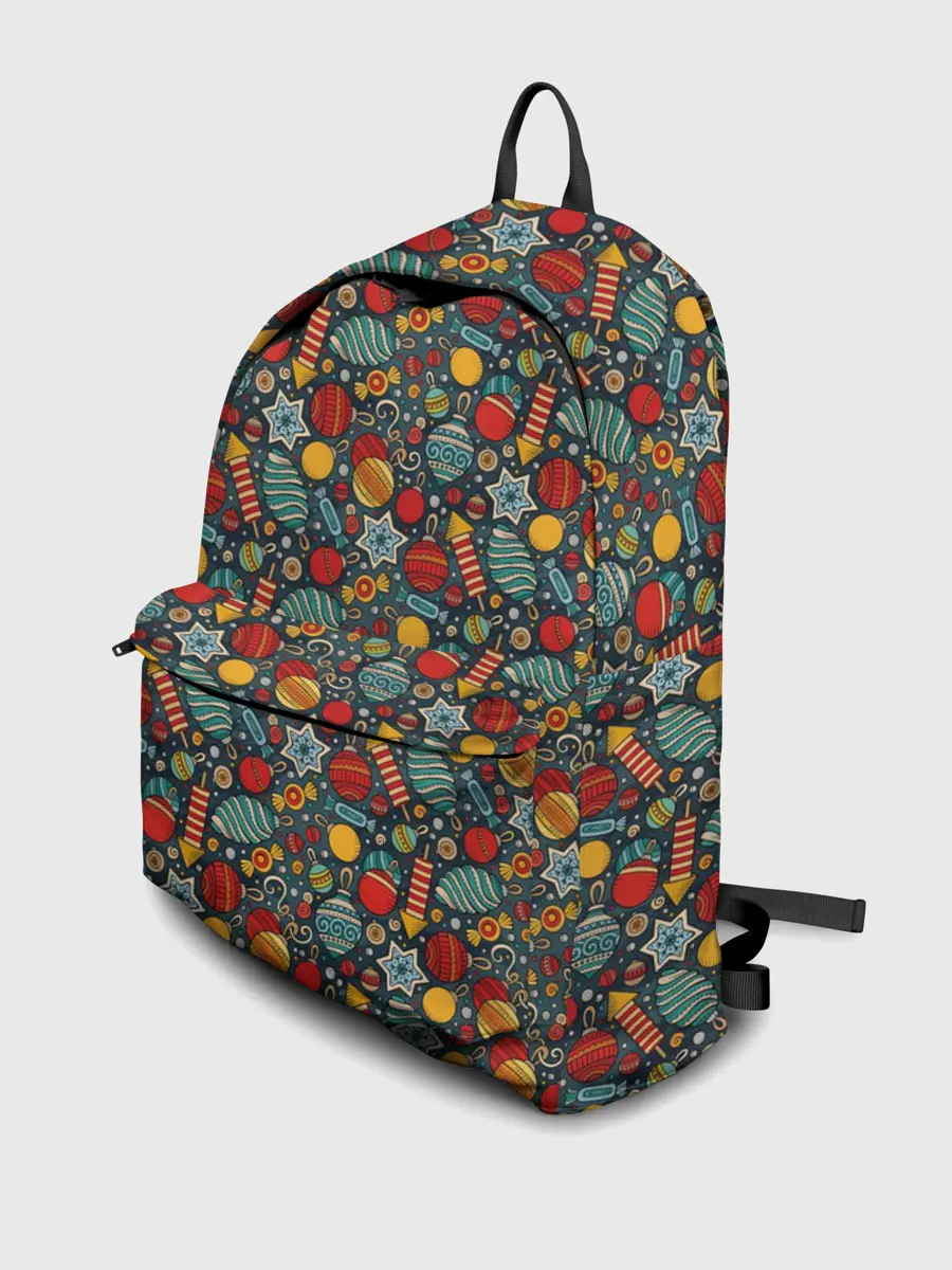 Рюкзак джинсовый / Новогодняя Праздничная Символика