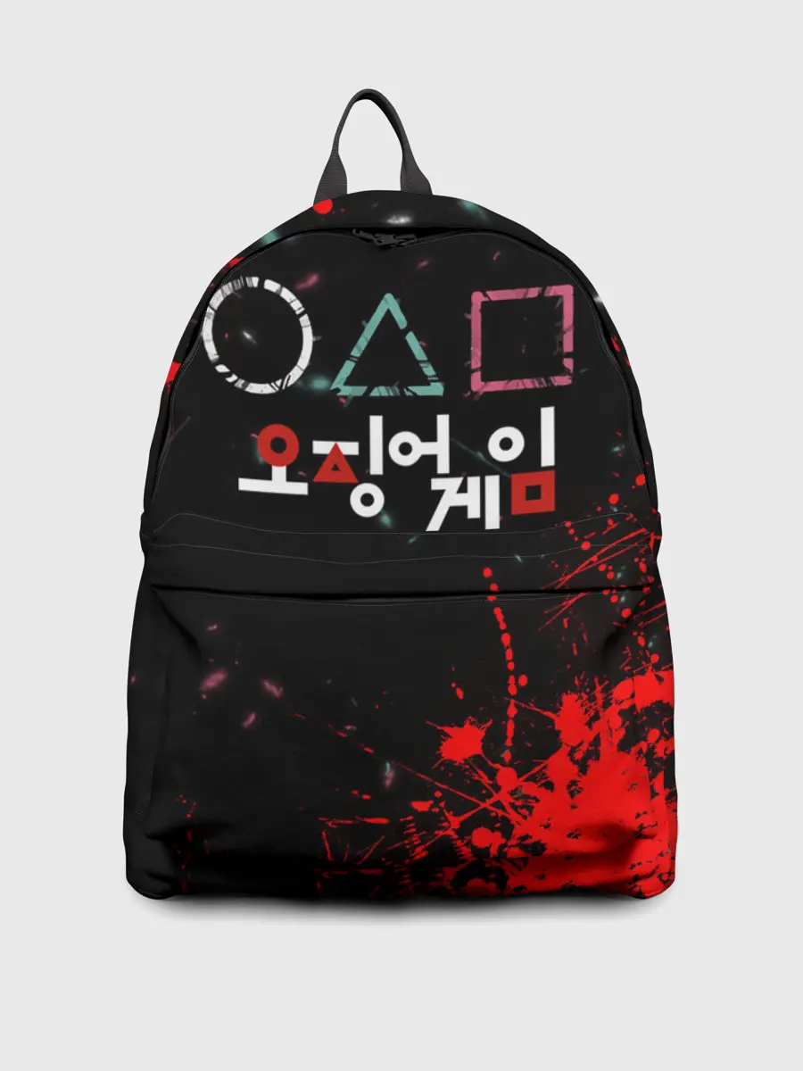 Рюкзак джинсовый / Игра в кальмара брызги крови