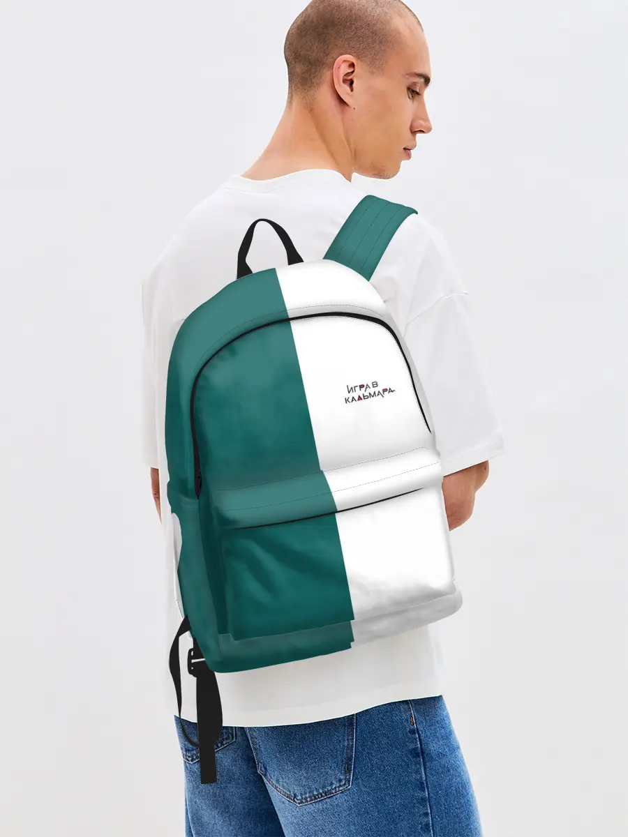 Рюкзак джинсовый / ИГРА В КАЛЬМАРА | РУС ЛОГО