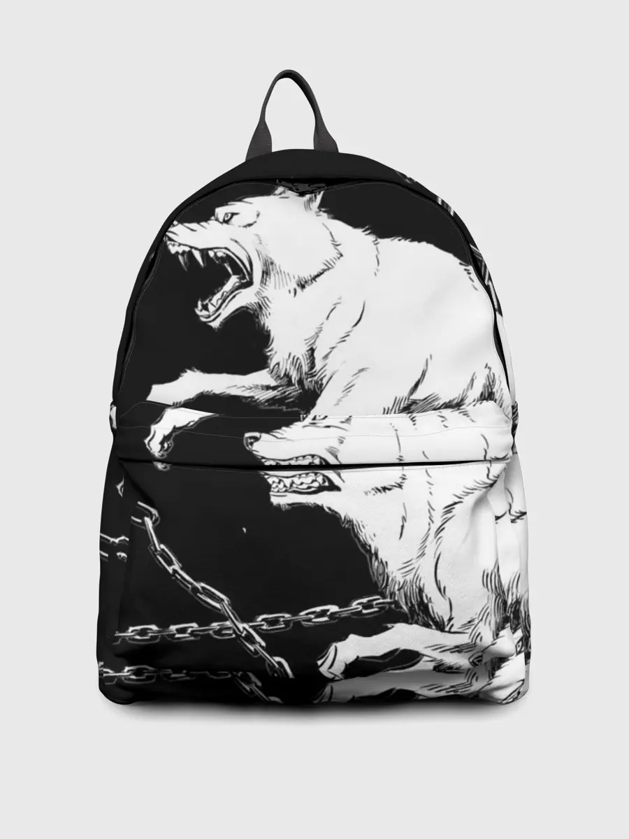 Рюкзак джинсовый / Белые волки