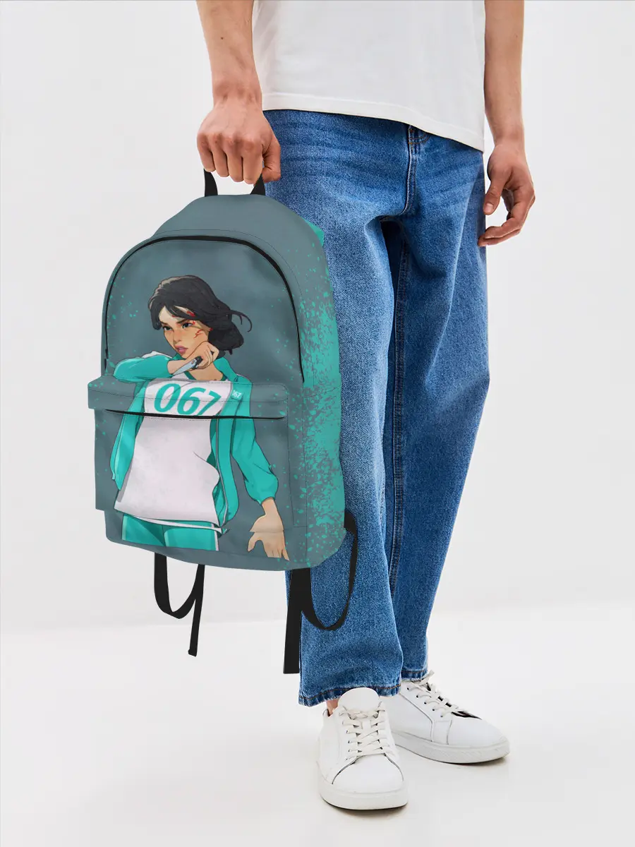 Рюкзак джинсовый / 067 | Кан Сэ Бёк с ножом