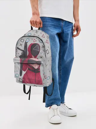 Рюкзак джинсовый / ОПАСНЫЙ ТРЕУГОЛЬНИК | ИГРА В КАЛЬМАРА